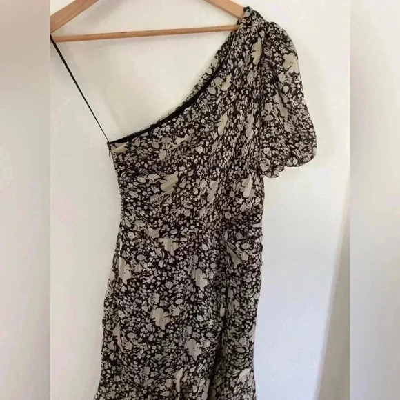 NWOT ASTR The Label Santorini Midi Dress in Black & Taupe Multi, size S - Picture 2 of 7